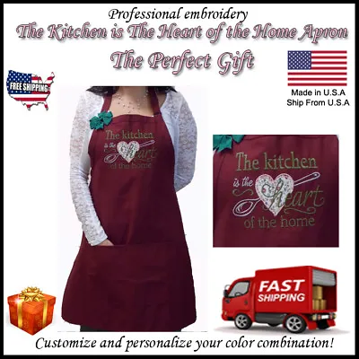 Personalized Embroidery Aprons Kitchen Christamas Gift Grandma Hair Stylist 2 • £73.25