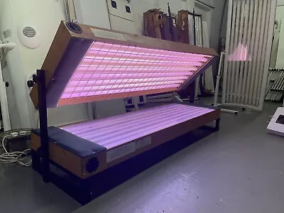 16 Tube Pine 100 Watt Laydown Sunbed CAN DELIVER MOST OF UK Mess For£ • £229