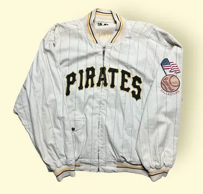 Vintage Pittsburgh Pirates Pin Striped Jacket 1990s Mirage Men’s XL Cooperstown • $100