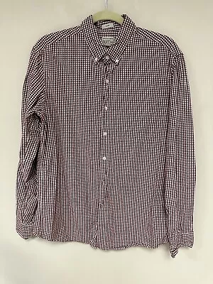 J. Crew Button Down Shirt Mens Large  Secret Wash Stretch Slim Fit Plaid • $16