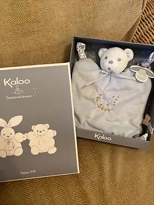 Kaloo Perle Knots Comforter Baby Comfort Blanket Doudou Bear Blue For Babies New • £19.99