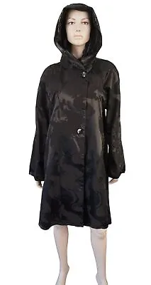 MYCRA PAC 1 S/M Donatella Tea Reversible Black Snakeprint Hooded Raincoat • $126
