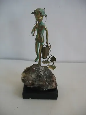 FISHING BOY  Malcolm Moran Bronze & Copper ART Sculpture Figurine • $88.55