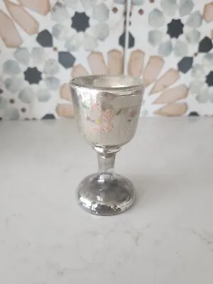 Vintage Small Floral Mercury Glass Cup Chalice Decor • $16