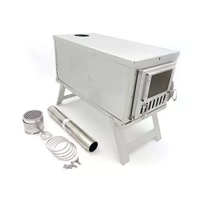 Stainless Steel Collapsible Tent Stove With Roll Chimney Folding Firewood Stove • $379.53