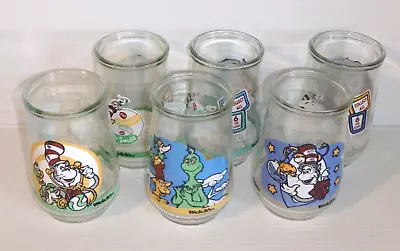 6 Vintage WELCH'S Jelly Jar Juice Glasses WUBBULOUS WORLD OF DR SEUSS 1996 • $36