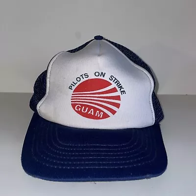 Vintage Pilots On Strike Guam Trucker Cap Hat Adjustable Mesh • $16.99