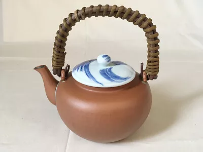 £30.46 • Buy Japanese Teapot Metal Brown With Blue Ceramic Lid, Wooden Handle