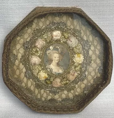 Antique Vtg Victorian Dresser Vanity Tray Basket With Glass Top Jewelry Dish • $23.50