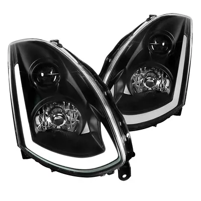 Black Fits 2003-2007 Infiniti G35 Coupe Hid Type Led Strip Projector Headlights • $398.99