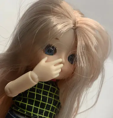BJD Mini 6” Girl Doll 1/8  Blonde Hair Small Unknown Brand Ball Jointed Plastic • $22