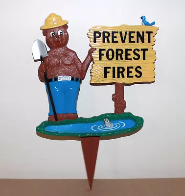 Vintage 1977 Smokey The Bear  Prevent Forest Fires  Yard Sign Art Line Inc #6340 • $55