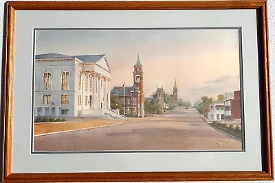 MARY ELLEN GOLDEN Hand Signed Downtown Wilmington NC Lithograph - 31 X 21.25  • $149