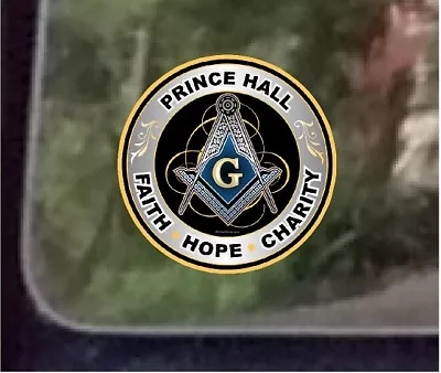 ProSticker 092 (One) 4   Masonic Prince Hall Faith Hope Charity Decal Sticker  • $6.95