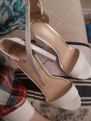 MICHAEL SHANNON Pumps Heels Shoes Womens 8.5 Size Heels White Women's Perfect Co • $29