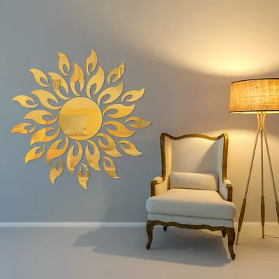 3D Mirror Sun Wall Sticker Art Removable Acrylic Mural Decal Home Room DIY Decor • $6.99