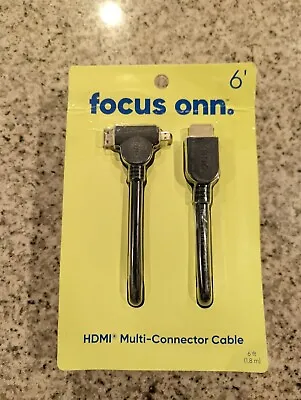 Onn HDMI Multi Connector Cable Mini/Micro 6 Feet 1080p • $8.75