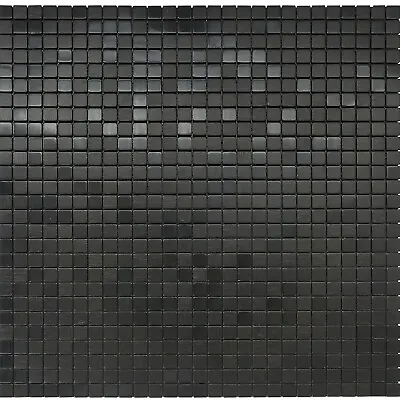 £2.90 • Buy Mosaic Tile Stickers Self-adhesive Metal Black Squares Easy Fit Aluminium