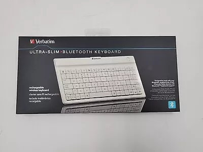 Verbatim 97754 White Ultra Slim Bluetooth Wireless Mobile Keyboard Rechargeable • $22.97