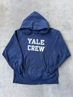 Vintage 80s Champion Reverse Weave Hoodie Yale Crew Ivy League • $1050