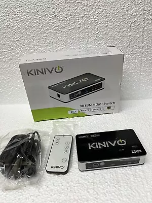 Kinivo 301BN 3 Port High Speed HDMI Switch IR Wireless Remote New In Open Box • $25.99