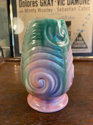 Vintage Art Deco 1930’s English Falcon Ware Pink & Green Swirl Vase • $49