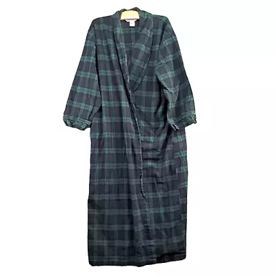 The Vermont Country Store Men's Flannel Robe Multicolor Large Plaid Cotton • $25