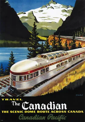 TW37 Vintage 1950's Canadian Pacific Dome Route Railway Travel Poster A2/A3  • £6.94