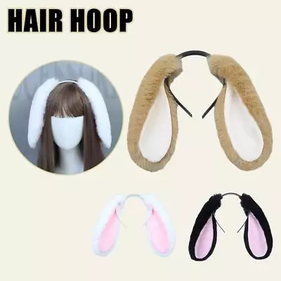 Cute Rabbit Bunny Plush Lop Ear Hairpin Clip Ribbon Cosplay. K4 Lolita Hot N1Q5 • £5.95