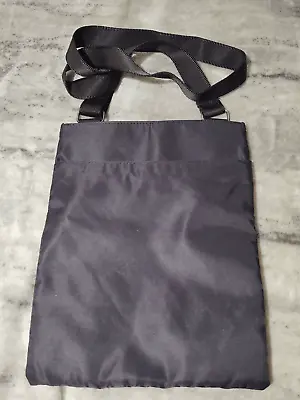 Linea Pelle Black Nylon Crossbody Purse Shoulder Bag Travel Vacation Casual • $22.50