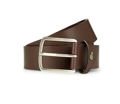 Lacoste Men's Dark Brown   Leather Belt 100-40 New • £29.99