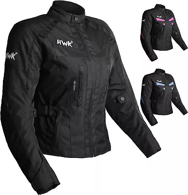 HWK Stunt Motorcycle Jacket For Women With CE Armor Medium - All-Black- • $35