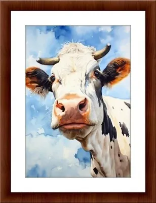 Cow Funny Pics Digital Art  A4 Print Posters Pictures Home Decor Gifts Wall Art • £4.99
