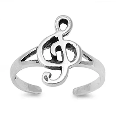 Music Note Treble Clef .925 Sterling Silver Toe Ring • $10.69