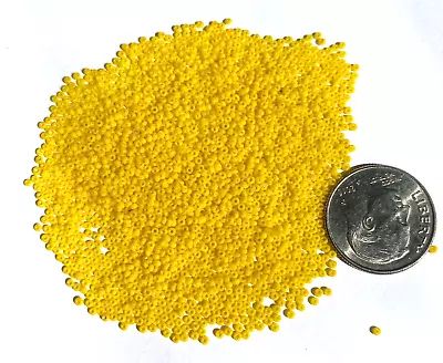 Vintage/Antique Micro Seed Beads-18/0 Bumblebee Yellow Opaque-4 Gram Bags-TINY!! • $5.95