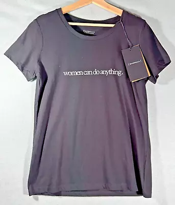 NWT Marcella NYC Women's Anything T-Shirt/Top Black Organic Cotton Size Large • $34.99