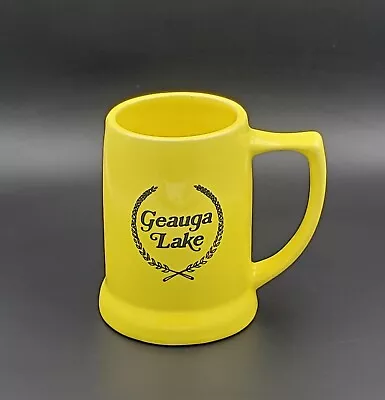 Vintage Geauga Lake Amusement Park Yellow Ceramic Mug - Rare • $38.99