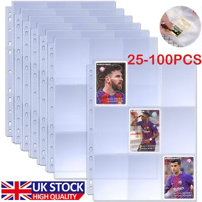 25-100PCS Standard Card Sleeves Pages Clear For Binder Pokemon Trading Cards • £2.99