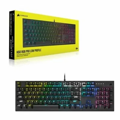 £84.99 • Buy Corsair K60 RGB PRO Low Profile Mechanical Gaming Keyboard With Cherry MX Speed