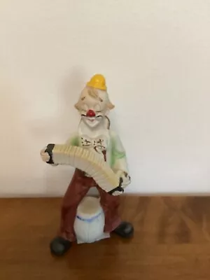 Vintage Ceramic Clown Playing Accordion Figurine KG Circus • $13.75