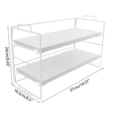 1/2/3 Tier Desk Shelf Organiser Bookcase Storage Rack Adjustable For Office Home • £20.98