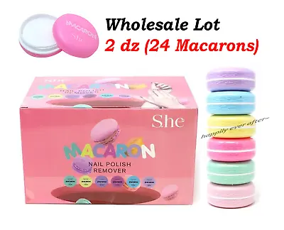 S.he MACARON Nail Polish Remover Pad - WHOLESALE LOT 2 Dz 24 PCs Macarons! • $36.99