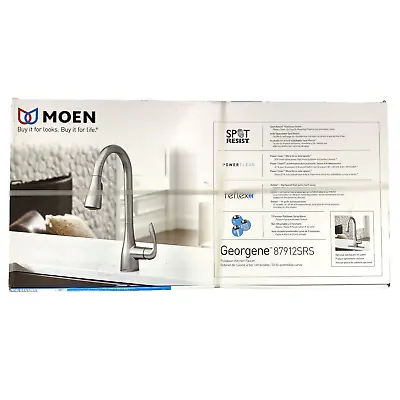 🆕 Moen 87912SRS Georgene Pull-Down Spray Kitchen Faucet - Spot Resist Stainless • $149.97