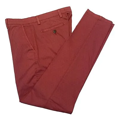 Sartoria Condotti Napoli Cotton Flat Front Pants Pink Berry TG 46 ITALY • $36.80