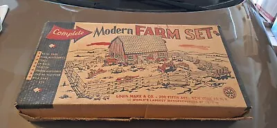 1960's Marx Playset Modern Farm Animals As Is Plus Western Items Cows Horses • $70