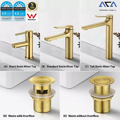 GOLD SERIES Bathroom Sink Vanity Basin Mixer Tap Pop Up Waste Plug Drain 32/40mm • $99