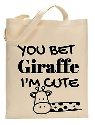 £6.99 • Buy Adult Funny Giraffe Tote Bag  Gift Present