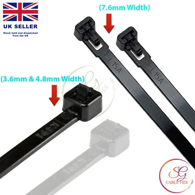 £3.99 • Buy Releasable / Reusable Cable Ties Premium Nylon Plastic Strong Zip Ties Wrap