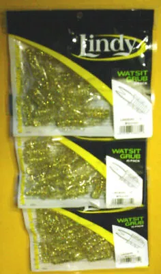 3 Packs Lindy Watsit Grubs-45 Bodies-15 / Pack- 2  Metallic Gold  (lwgb254) • $2.90