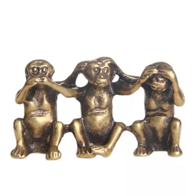 Brass Monkey Figurine Small Monkey Statue Animal Figurines Toys Home Decoration • $12.45